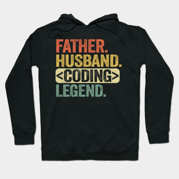 Father Husband Coding Legend Father's Day Gift Web Developer Programmer Hoodie by Kuehni